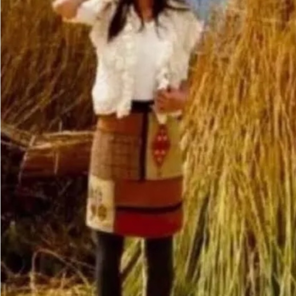 Anthropologie , Patchwork Brown Skirt - image 2